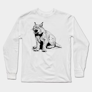 Line art of a Lynx Long Sleeve T-Shirt